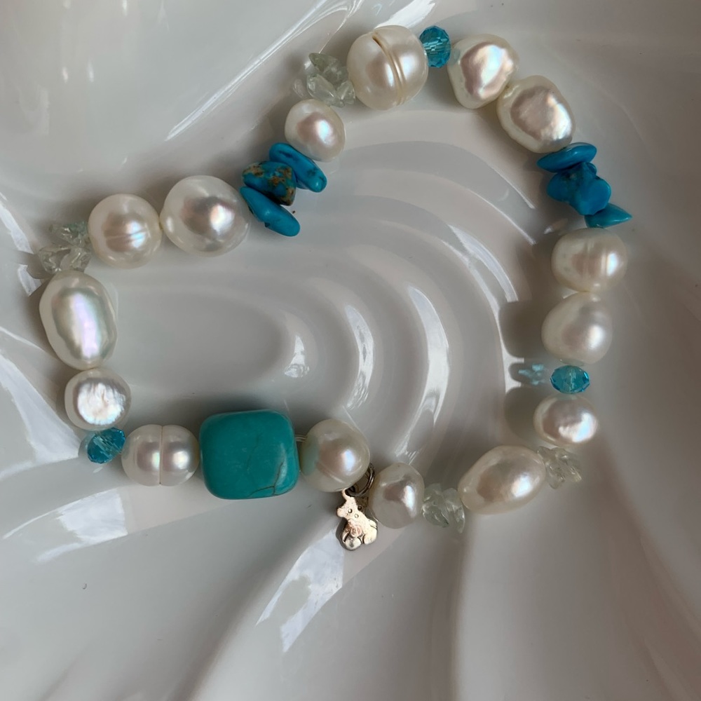 TOUS Authentic Gemstone Bracelet with Pearls